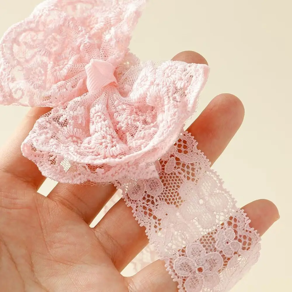 2Set Lace Bow Baby Headband Socks Set Soft Cute Baby Floor Sock Korean Style Breathable Elastic Hair Band Newborn Baby