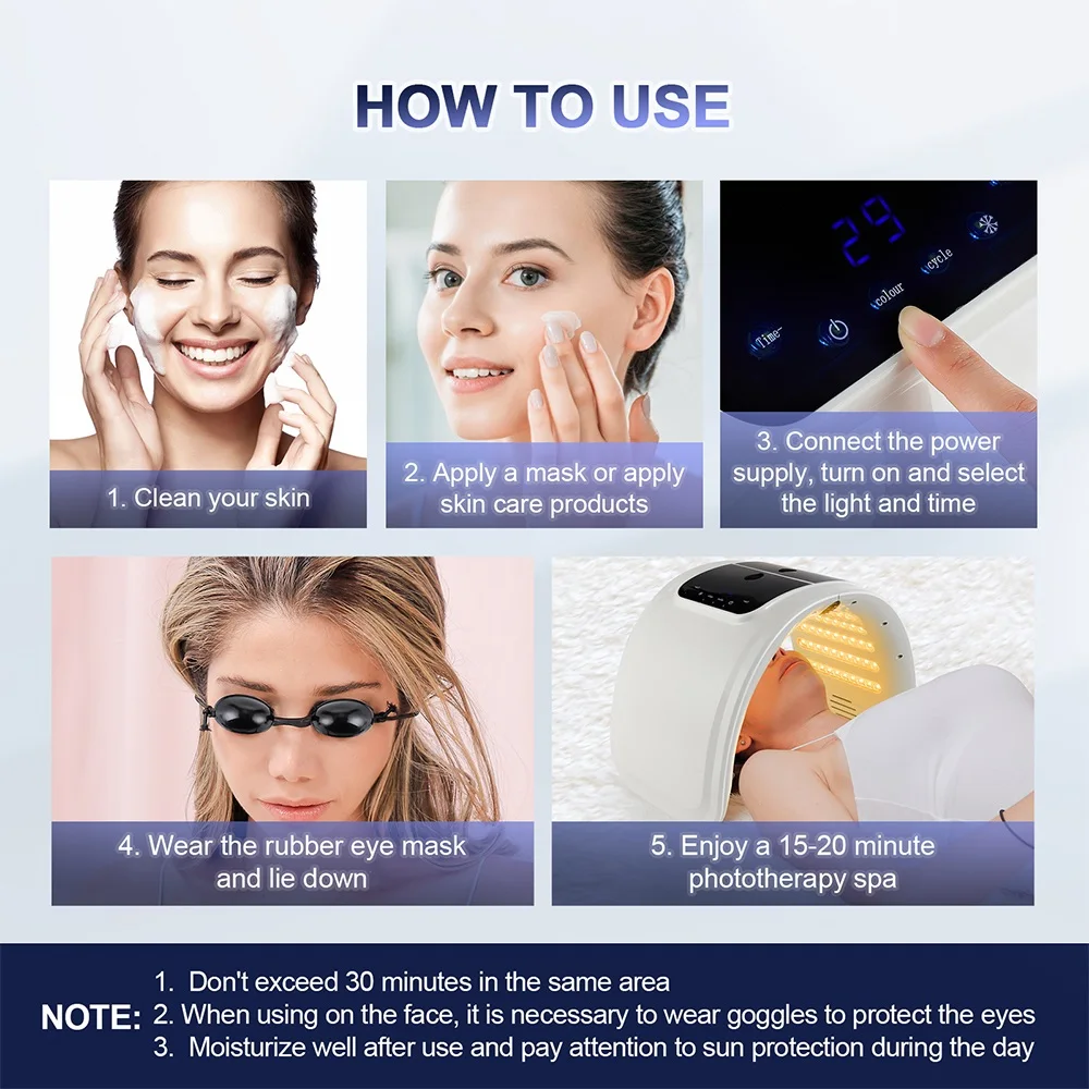 7 Colors LED Photon Machine With Nano Spray Skin Moisturizing Face&Body Mask Salon SPA Home Use Skin Rejuvenation Acne Skin Care