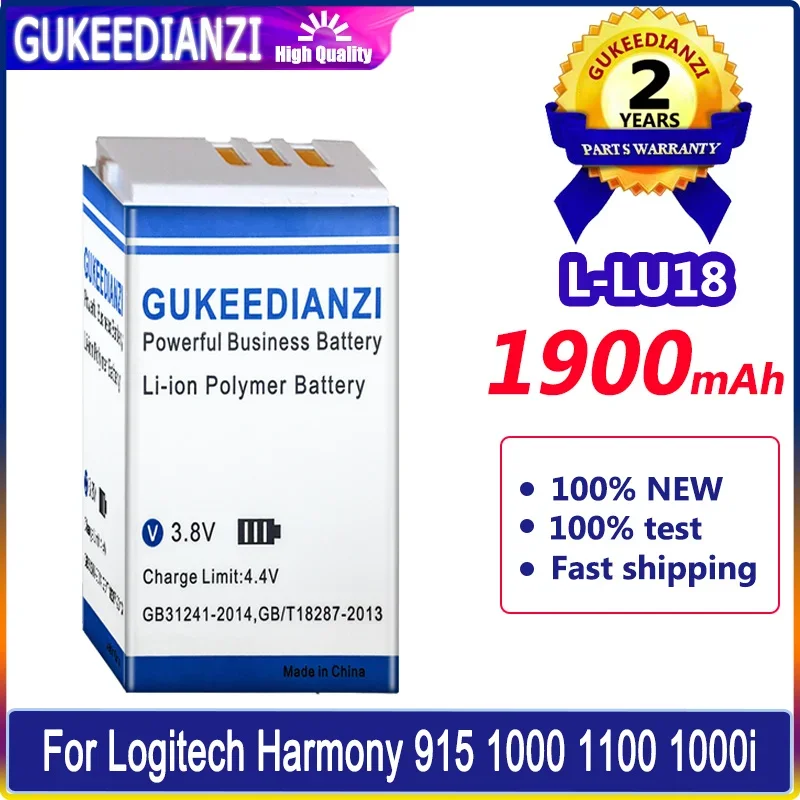 

GUKEEDIANZI Battery L-LU18 (Harmony 1000) 1900mAh For Logitech Harmony 915 1000 1100 1000i L-LU18 LU18 L52B C-LR65 C-RL65