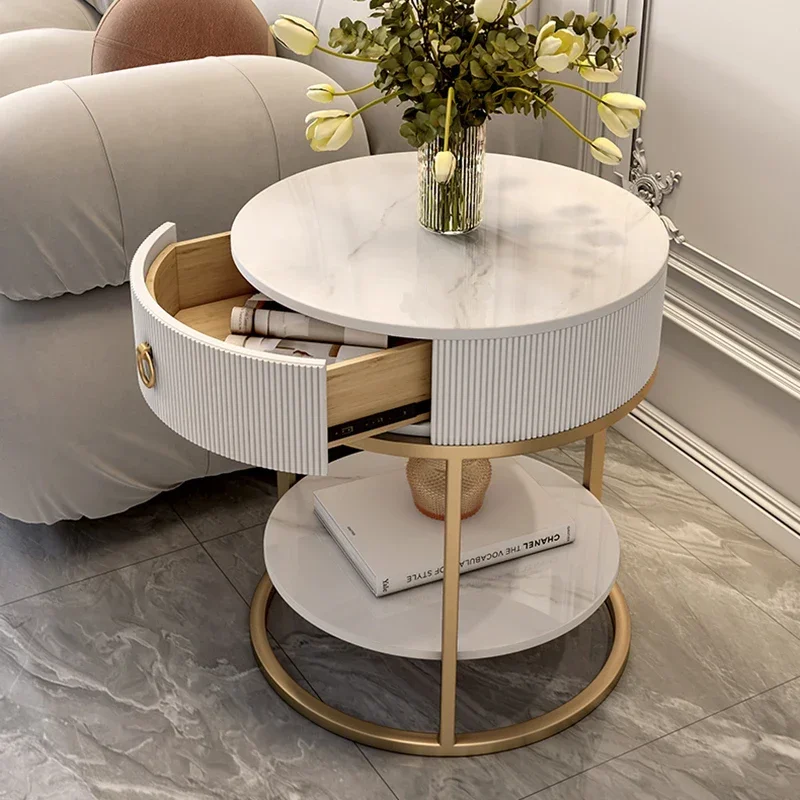 

Round Luxury Night Tables Small Minimalist Narrow Fashion Bedside Tables Modern Youth Bedroom Szafki Nocne Furniture GXR45XP