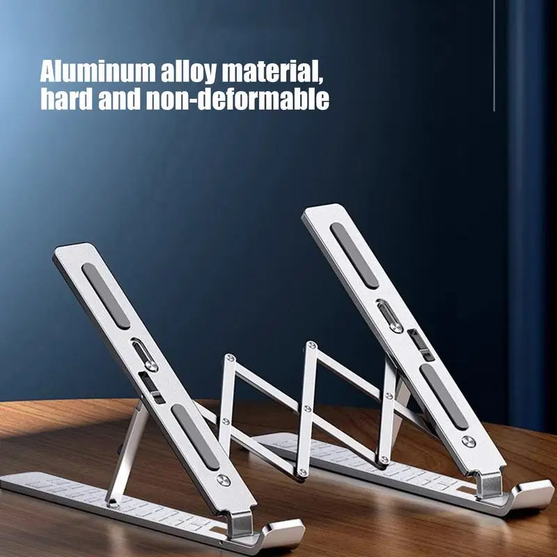 Laptop Holder Riser Laptop Riser Notebook Folding Stand Holder Adjustable Height Aluminum Computer Riser For Laptop Notebook