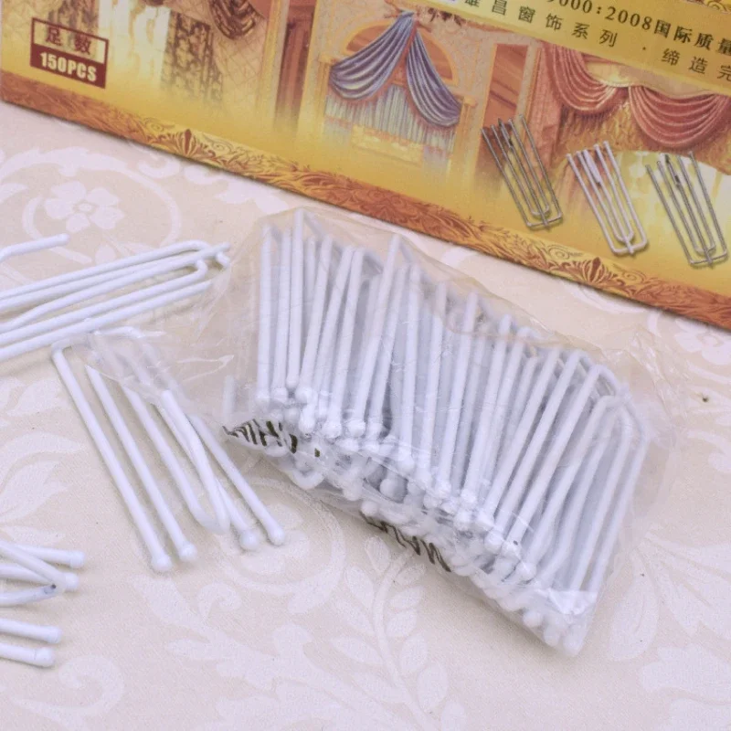 15PCS Metal Four Fork Curtain Tape Hook Curtain Cloth Ring Clamp Tracks DIY Home Accessories