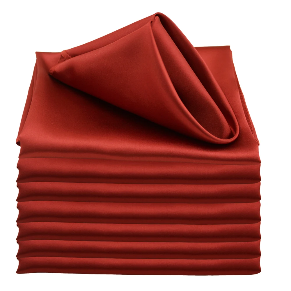 Elegant Satin Square Napkins - 50pcs, 17 Inch, for Weddings, Holidays, and Special Events
