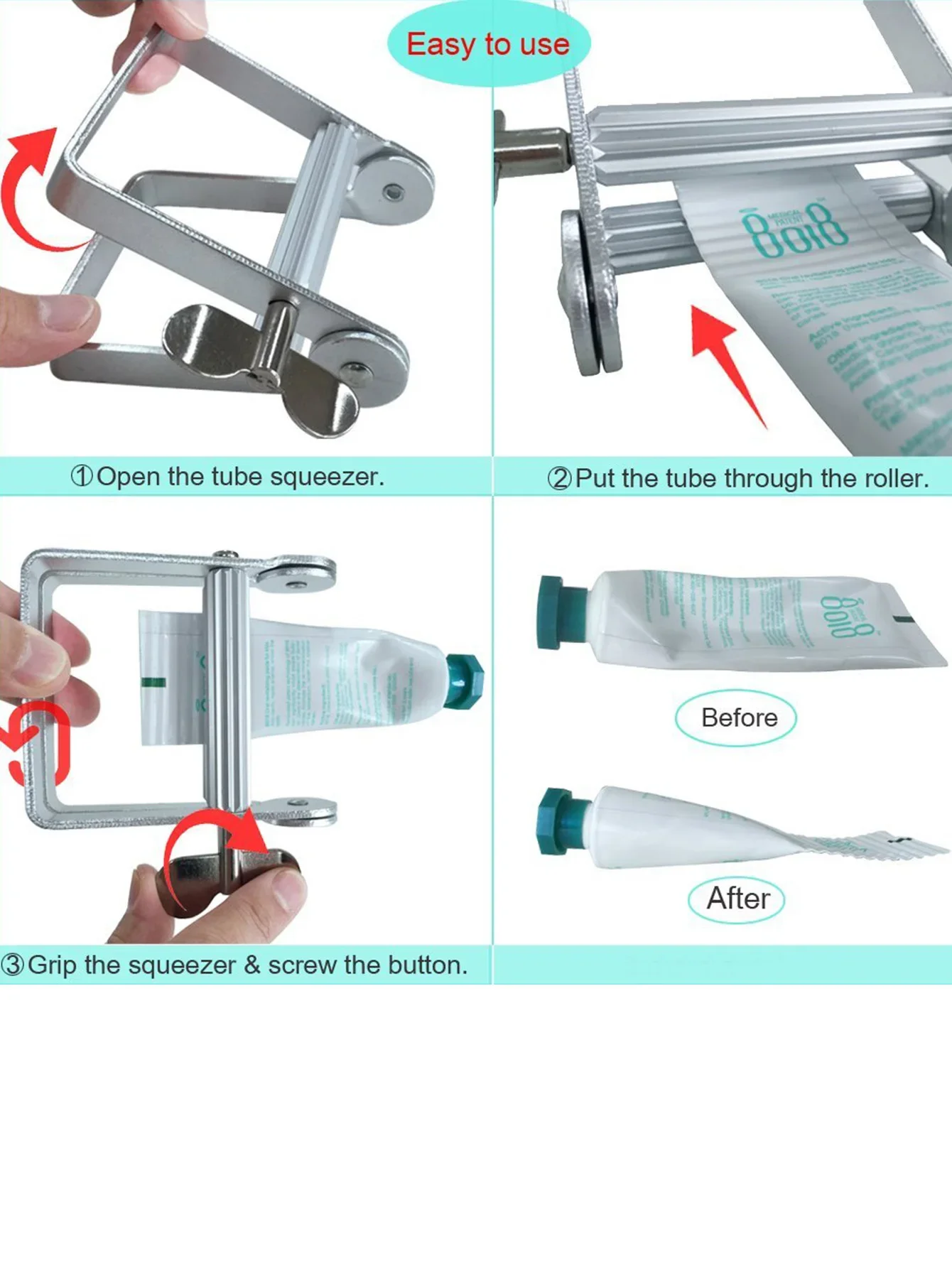 Heißer Verkauf hochwertige Metall Zahnpasta Tube Squeezer Farbe Tube Squeezer – Detail 3