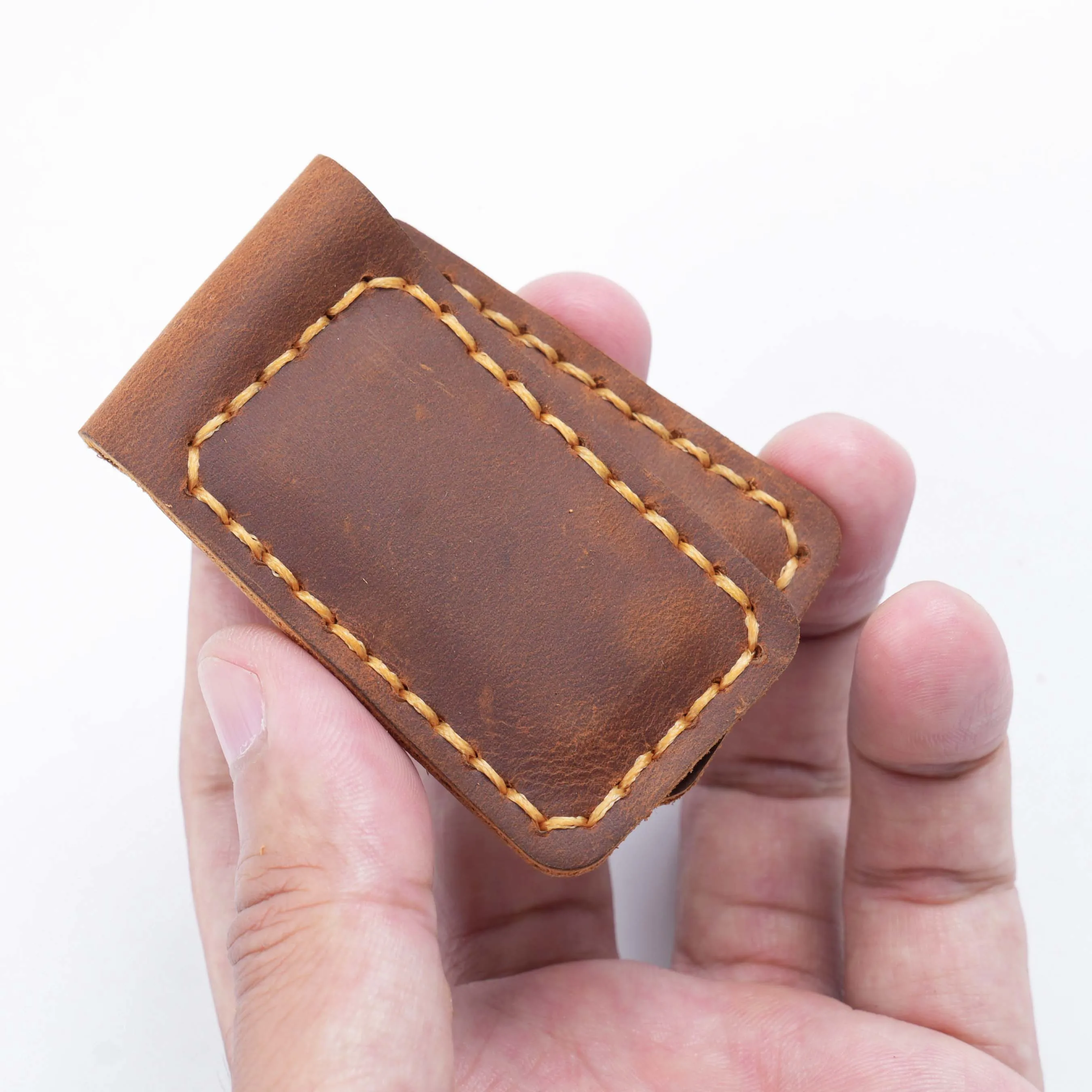 Handcrafted Vintage-Style Magnetic Bookmark and Money Clip Premium Full-Grain Leather with Rustic Distressed Finish Artisanall metal money clip