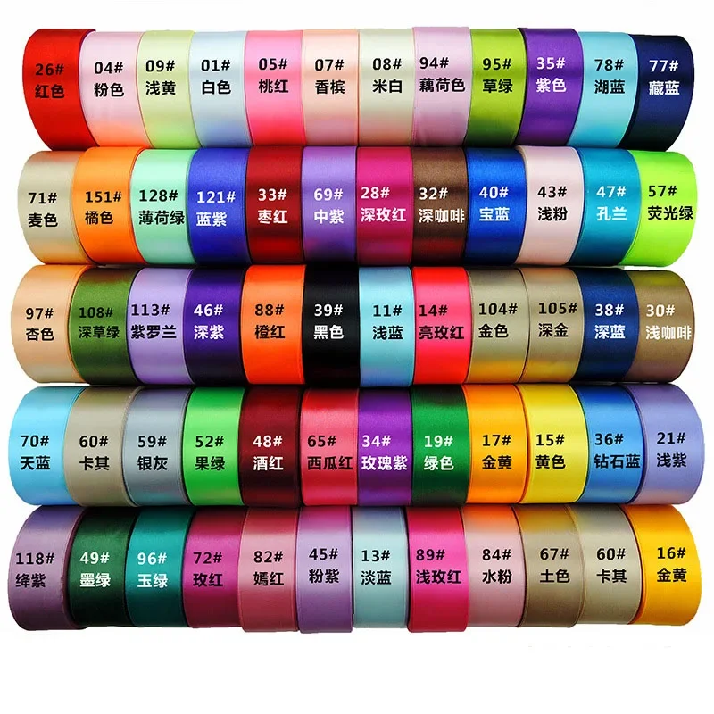 Vibrant Satin Ribbon Collection for DIY Crafts - Assorted Colors