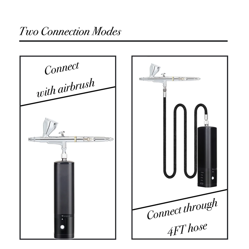 Portable Auto Start Stop Wireless Airbrush Kit Corpressor Powerful