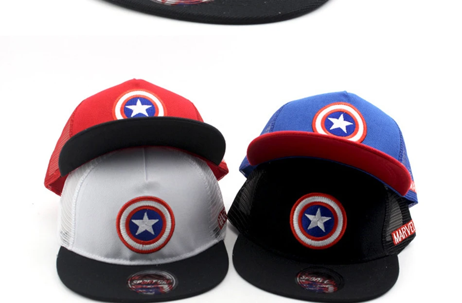 Disney Captain America Fashion Baby Baseball Cap Summer Mesh Sun Hats Boy Girl Snapback Child Shade Caps Hip Hop Snapback Hat baby accessories diy