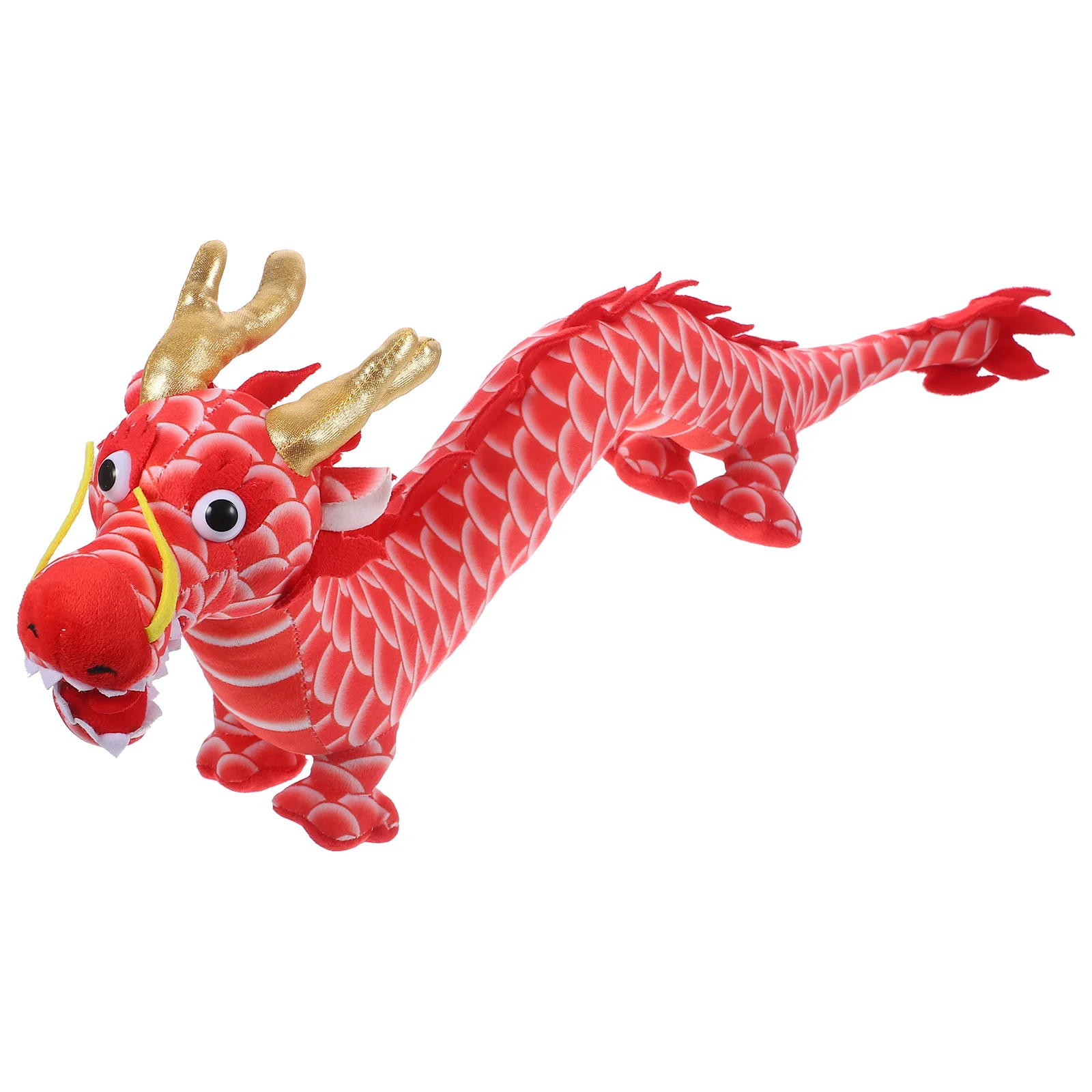 

Chinese Dragon Stuffed Animal Plush Toy Lunar Year Mascot Doll New Year Gift 60Cm Red