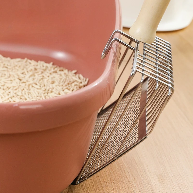 ''Premium Cats Litter Scoop - Stainless Steel & Bamboo Handle, Ideal-for Multi-cat Households & Smarts Cats Sand Box'' ''Premium Cats Litter Scoop - Stainless Steel & Bamboo Handle, Ideal-for Multi-cat Households & Smarts Cats Sand Box''