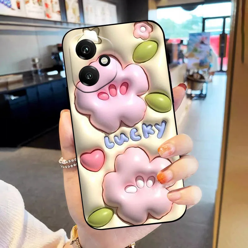 Soft Protective Oil Painting Silicone Phone Case with Cartoon Design