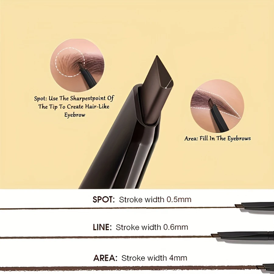 Waterproof Matte Double-Ended Eyebrow Pen with Brush – Long-Lasting Brown Tint