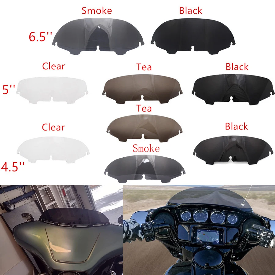 4.5 ''5" 6.5 "Parabrezza Moto Parabrezza Moto Deflettore Per Harley Electra Street Glide Flhx Touring Cvo 96-13