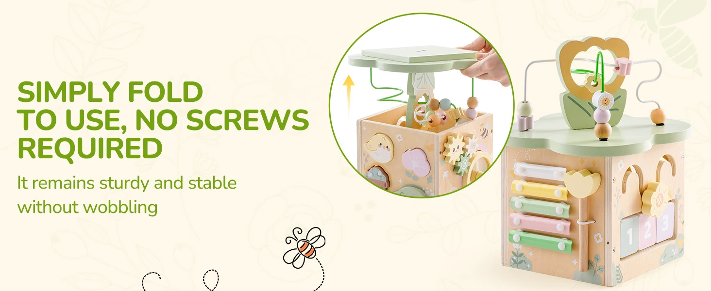 Wooden Montessori Activity Cube