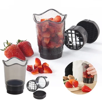 High-Quality Kitchen Slicing Equipment With Cup for Slicing Fruits Vegetables Strawberries Bananas as Kitchen Essential
