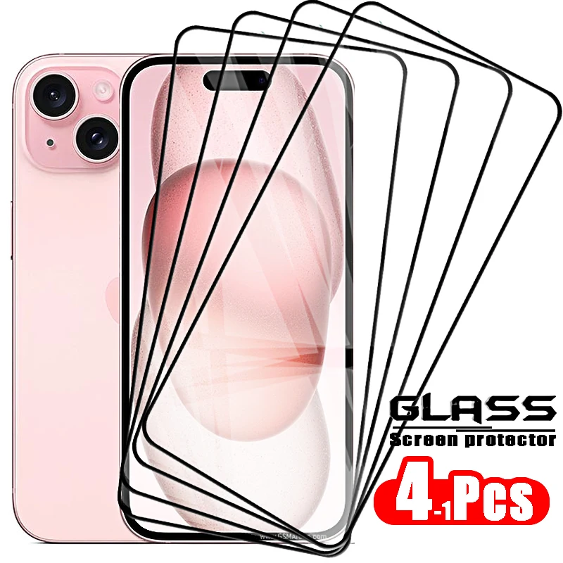 Premium Tempered Glass Screen Protector Case - 4-Pack Set