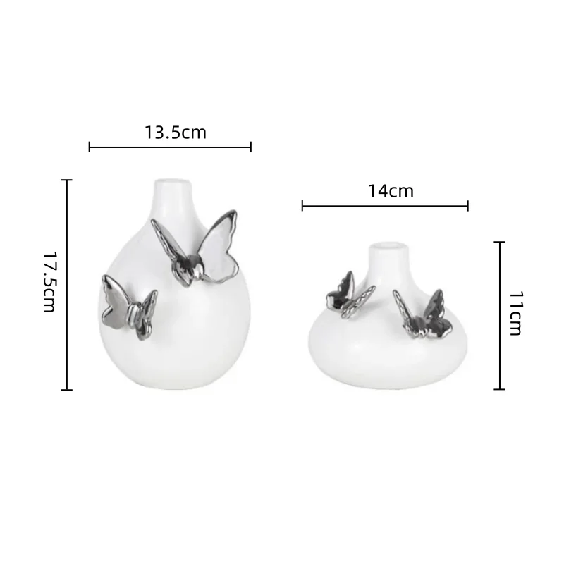 Ceramic Vase Embossed Butterfly Cartoon Butterfly Flower Vase Floral Arrangement Accessories Home Decoration Accessories 5