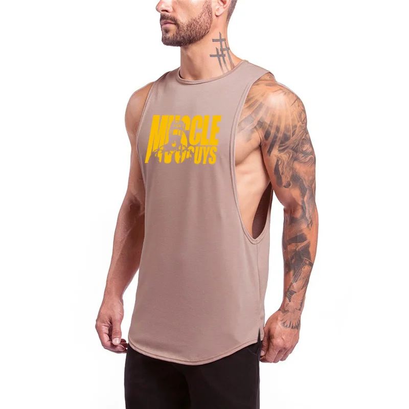 

Mens Gym Sporting Casual Tank Top Fashion Sports Bodybuilding Fitness Vest Singlets Sleeveless Shirt Cotton Muscle Undershirt
