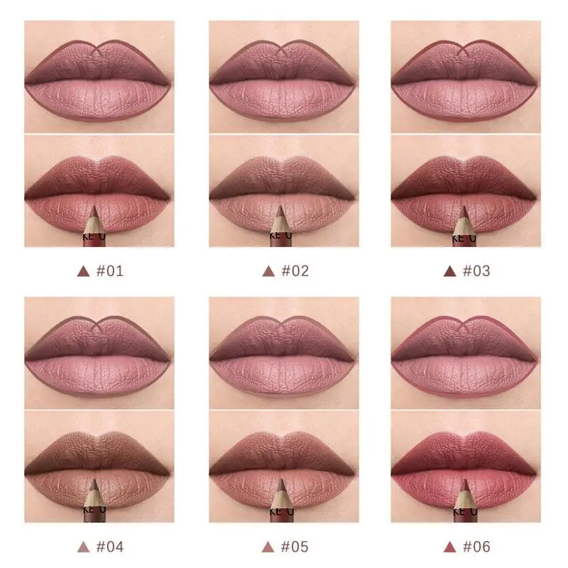 NEW 12Pcs/Set Pencil Lipstick Set Pen Matte Lip Liner Long Lasting Makeup Pens Easy To Wear 5