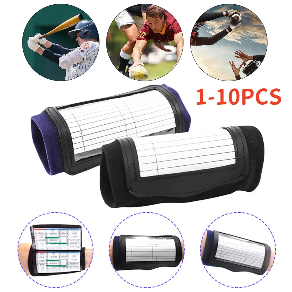 1-10Pcs Football Training Wristband Quarterback Playbook Wrist Sleeve Tactics Board for Players Waterproof Basketball Armband