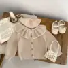 INS Spring and Autumn Infants' 0-3 Year Old Girl Baby Fashion Ruffle Collar Knitted Coat Small Cardigan Sweater Top 4