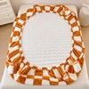 Soybean Cotton Mattress Cover Arctic Velvet Fitted Sheet  Pad Checkerboard Series Double Bed Dust Mite Queen King Size Home Deco 5