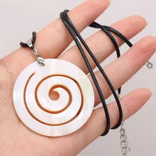 

Natural Shells White Alloy Hollow Round Pendant Necklace For Jewelry Making DIY Necklaces Accessories Charms Wedding Gift Party