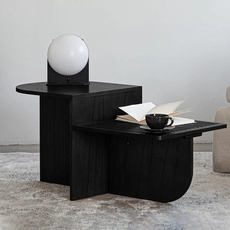 

Mobile Irregular Coffee Tables Black Small Breakfast Design Nordic Side Table Designer Game Mesa Auxiliar Salon Home Furniture