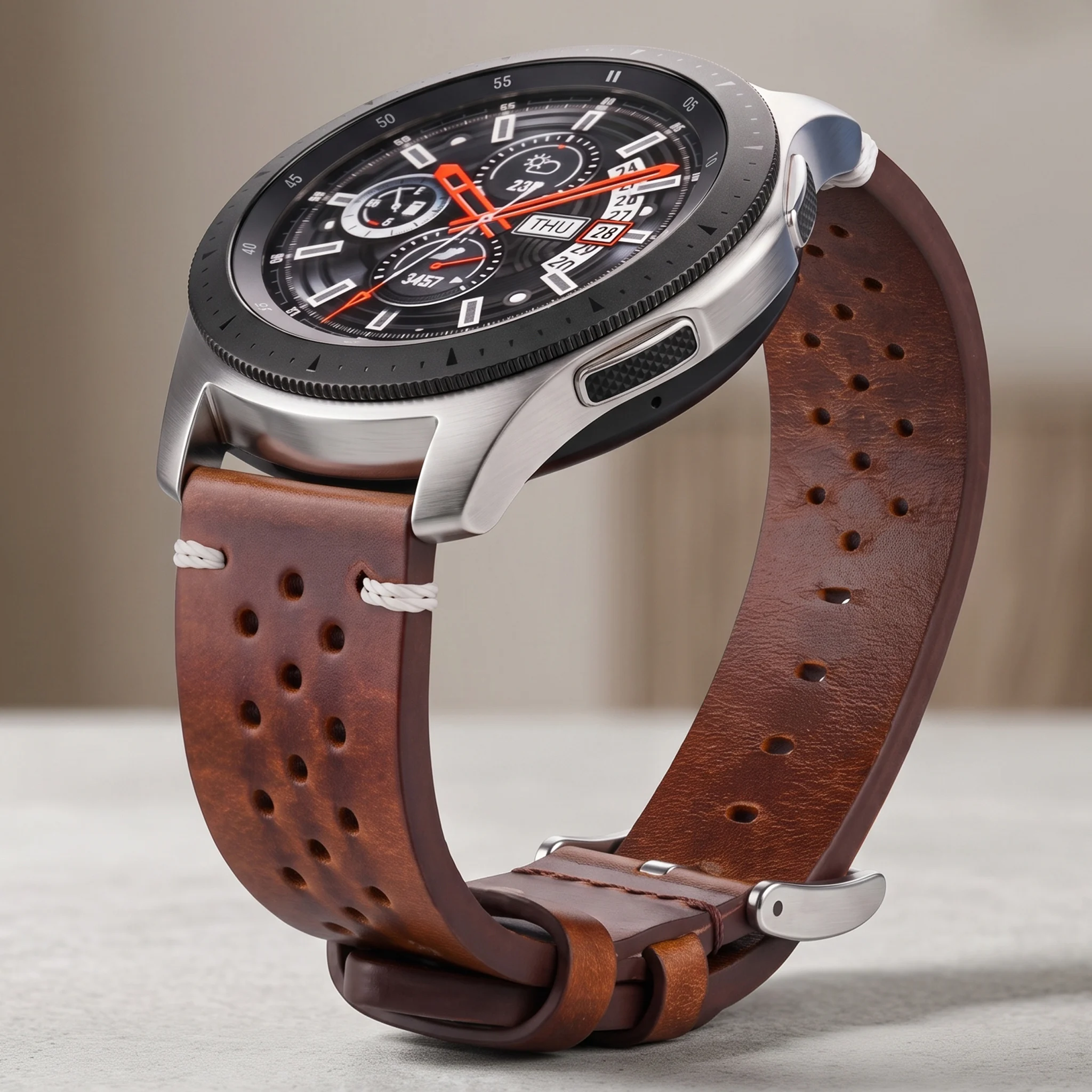 Handmade Cowhide Breathable Leather Watch Band - Available in Four Colors