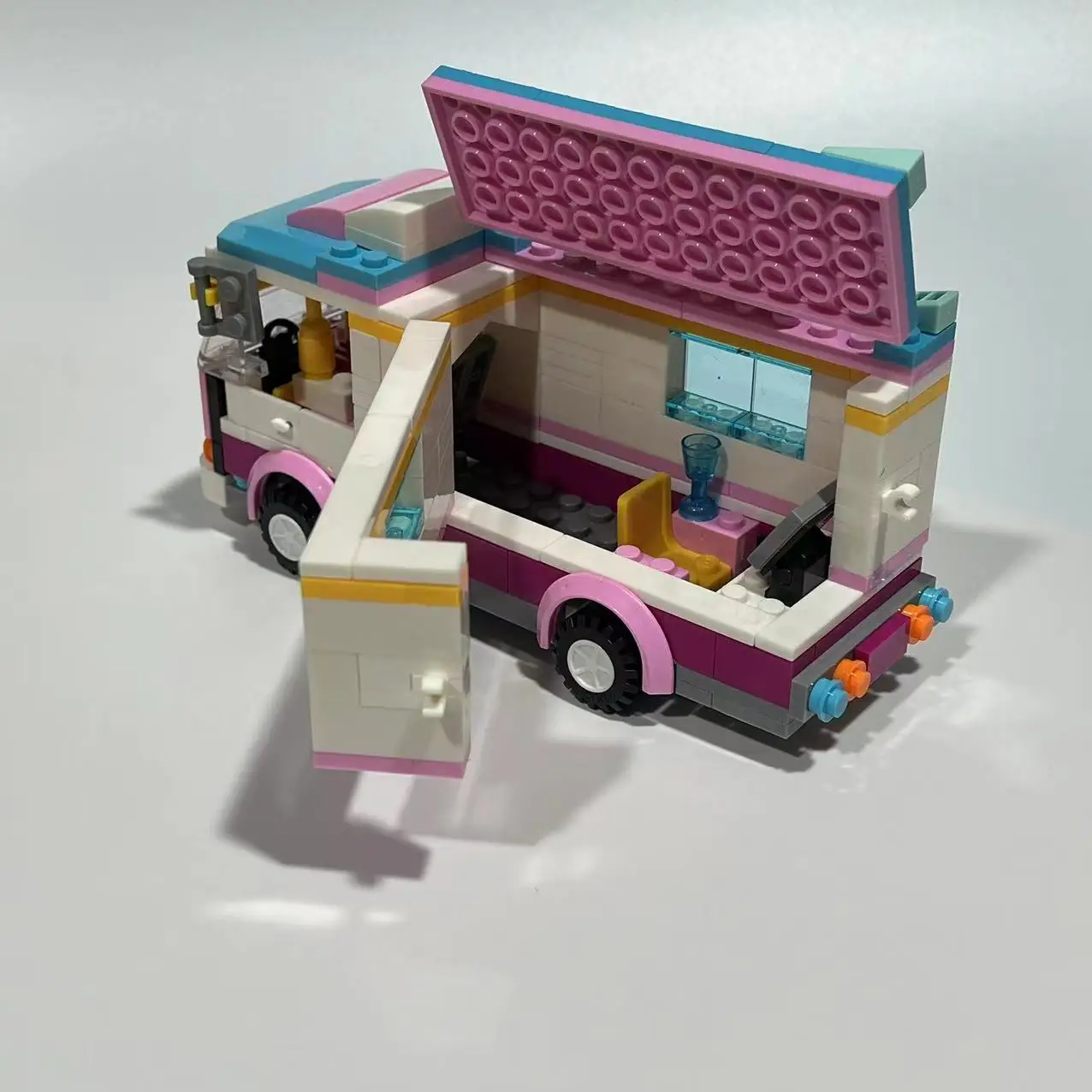 작은 빌딩 블록 모바일 다이닝 카 모델 교육용 장난감, 여아용 집 놀이와 조립, 어린이 육성, 337 개