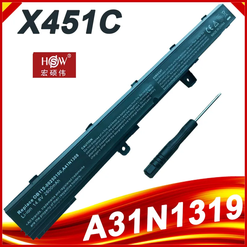 Аккумулятор A31N1319 A41N1308 для ноутбука ASUS X451 X551 X451C X451CA X551C X551CA X551M X551MA |