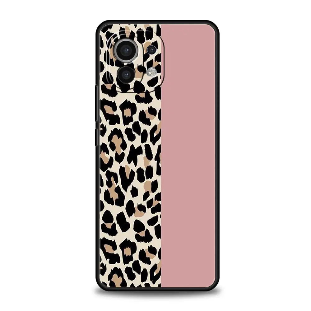 Leopard Cheetah Print Silicone Black Phone Case