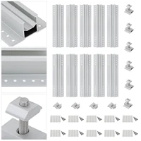 Kit de support de panneau solaire, feuille trapézoïdale en aluminium pour toit plat, connexion de 2 modules solaires, capacité de charge de 50kg 6
