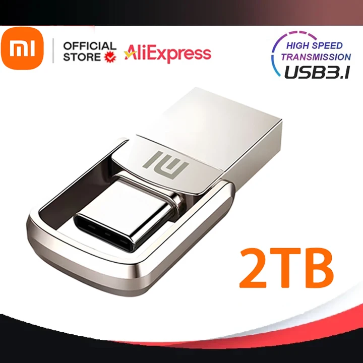 Xiaomi Mini USB Flash Drive 2TB 1TB 512GB 128GB Metal TYPE C OTG High Speed Usb 3.1 Waterproof