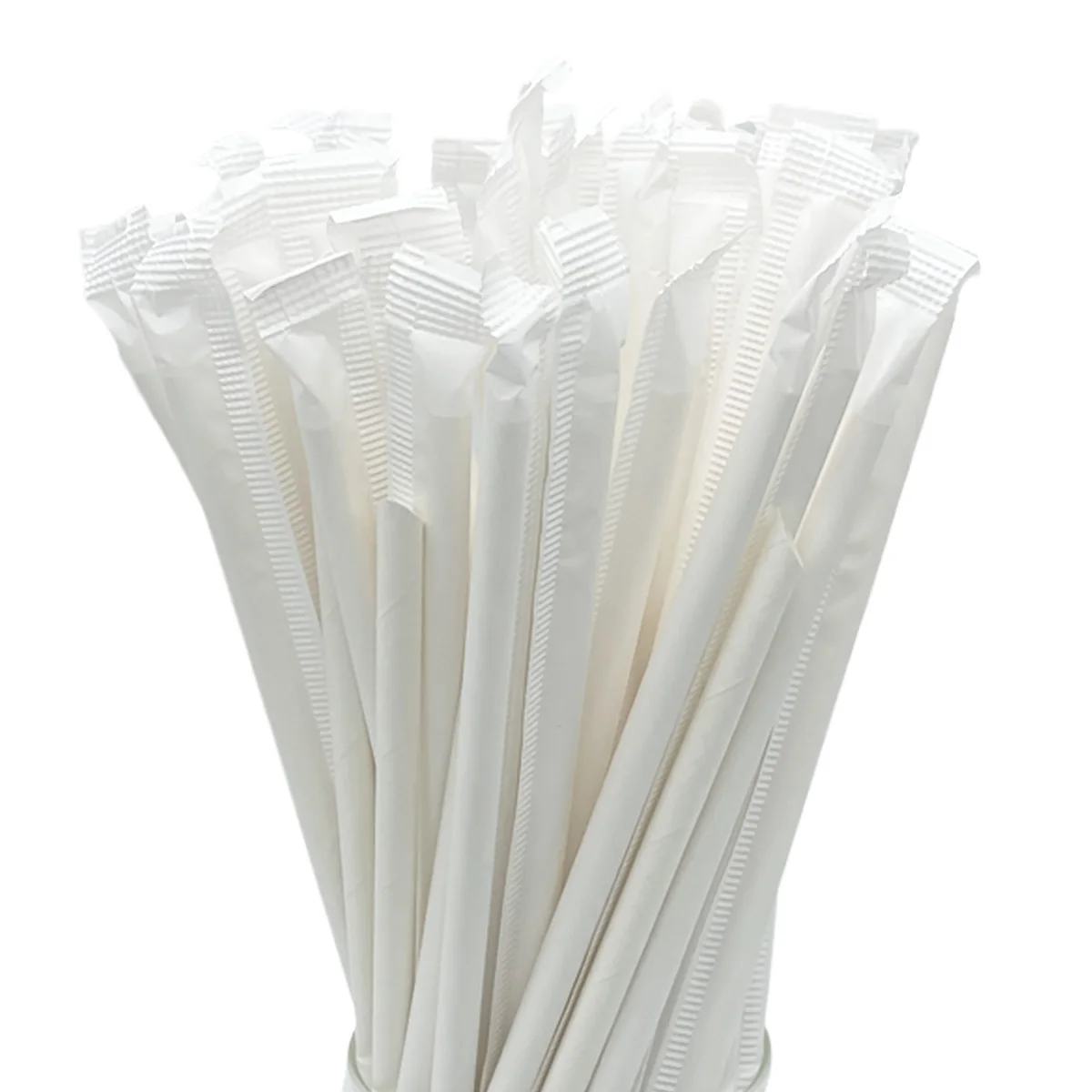 Paper Straws 6*190mm White Paper Straw Drinkware Disposable for Cafes Drinking straws for Coffee Shops Beach Party