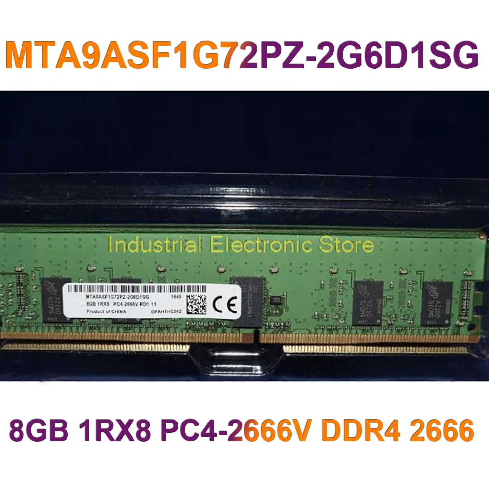

1PCS For MT 8G 8GB 1RX8 PC4-2666V DDR4 2666 Server Memory MTA9ASF1G72PZ-2G6D1SG