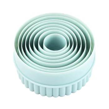 8pcs Round Light Green Wave Round Double-sided Cookie Cutters For Kitchen Cookie Tools ARJ019 1