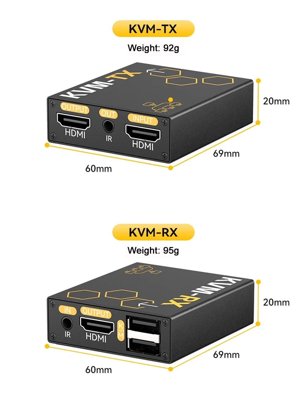 Link Pi KVM-TX/RX HDMI Network Cable Extender Audio Video To RJ45 Network Port K