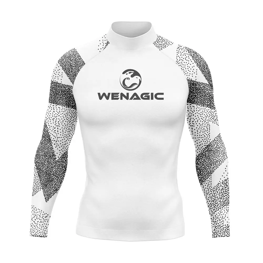 2XS-4XL UV Protection Lycra Rashguard Men Long Sleeve Swimsuit Swim Rash Guard Quick Dry Surf Driving T Shirt For Swimming rash guard surfing swimsuit