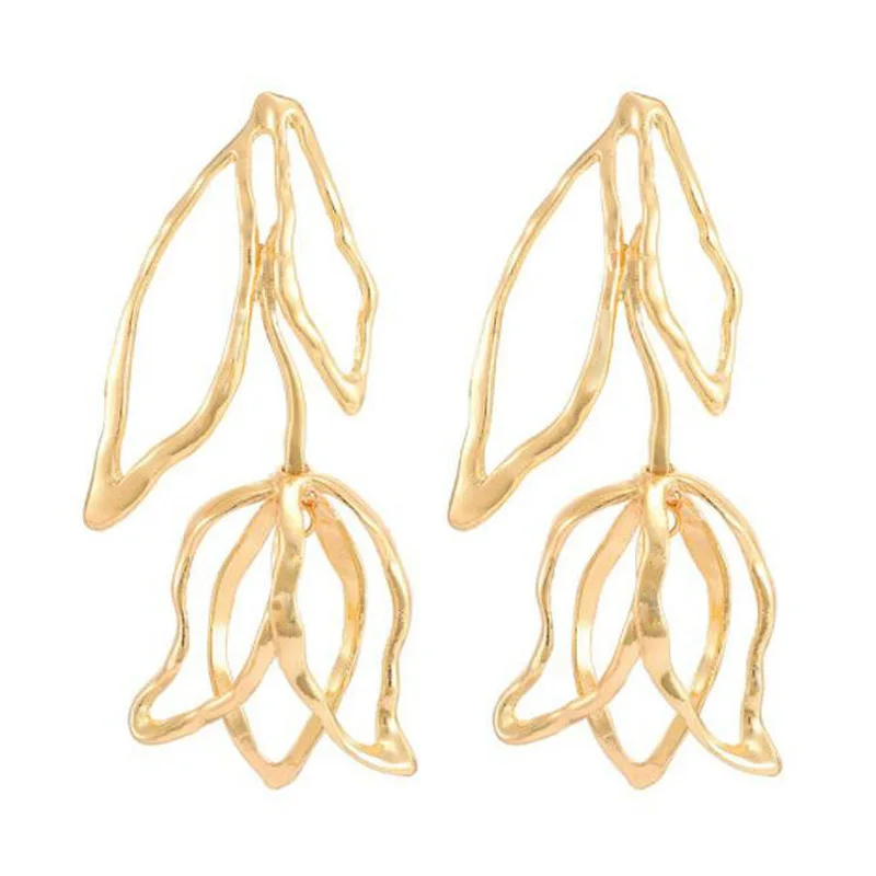 

Fashion Statement Earrings Zinc Alloy Hollow Earrings For Women Exaggerated Dangle Drop Earrings Party Jewelry Gift