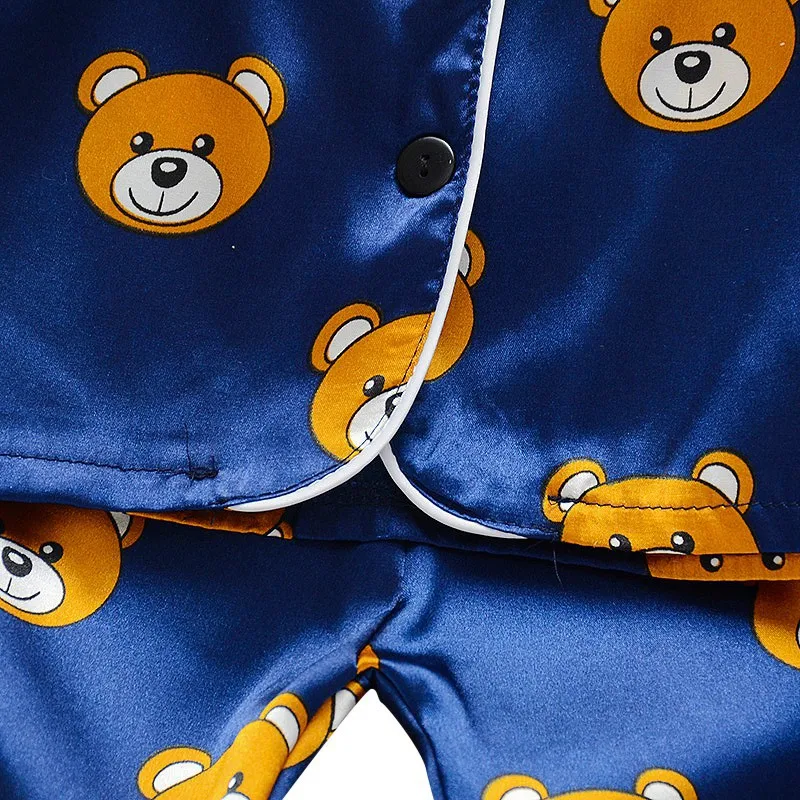 Pajamas Sets Children Pajamas Kids Clothes Sets Toddler Silk Satin Pajamas Pyjamas Set Baby Sleepwear