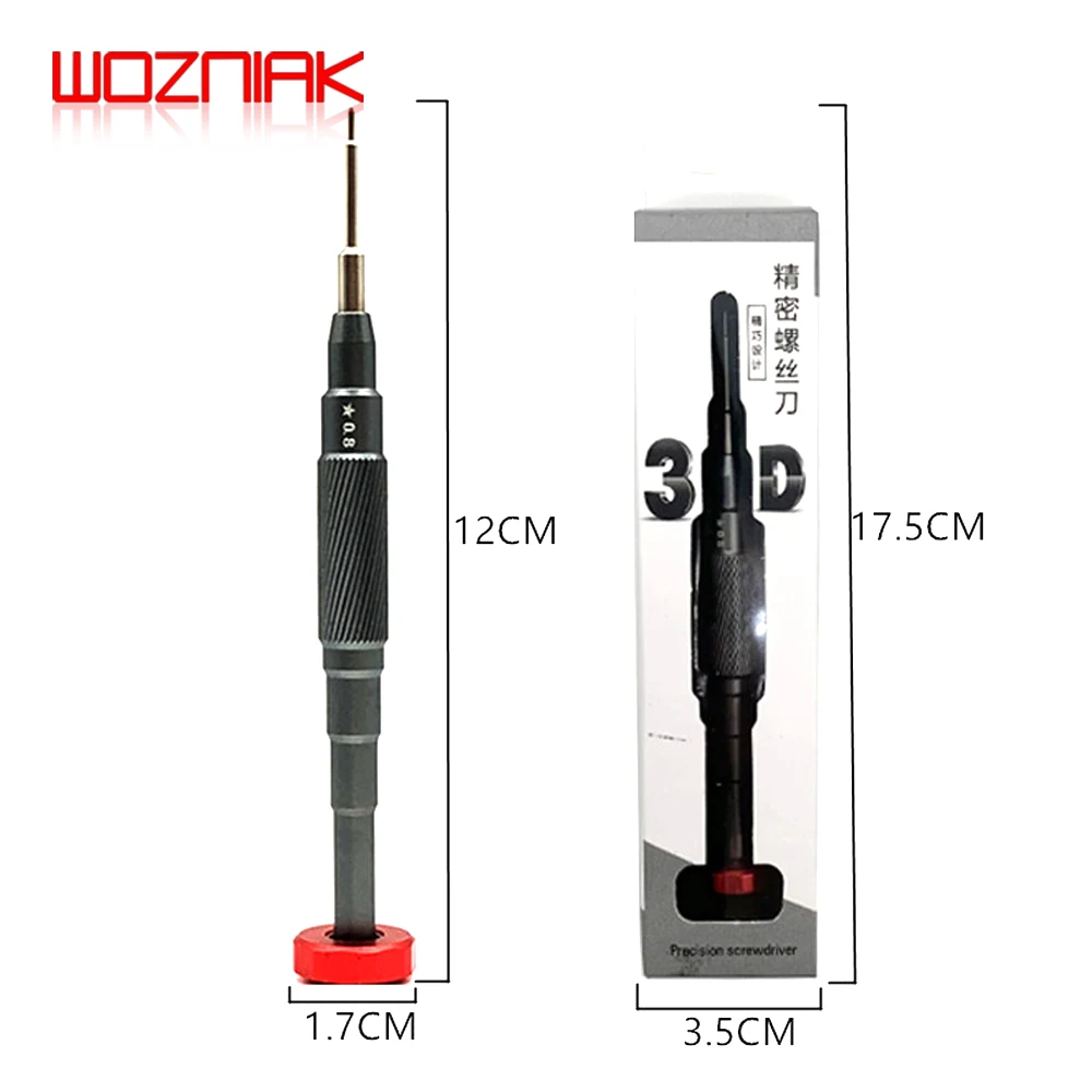 WOZNIAK 3D 스크루드라이버 S2 합금 헤드, 필립스 수리 및 분해, 아이폰, 안드로이드 폰 분해 볼트 드라이버, T1, T2, Y0.6