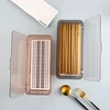 Cutlery Storage Tray Holder Tableware Organizer Spoon Fork Storage Box Plastic Container Cutlery Rack With Lid And Drainer 6