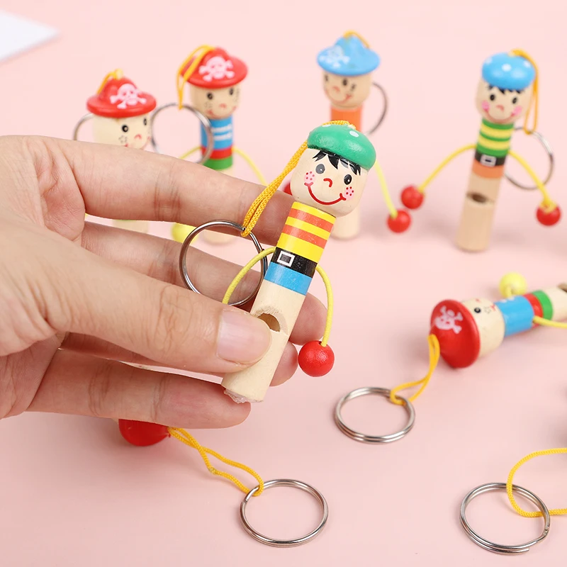 5/12/20Pcs Wooden Pirate Whistles Musical Instrument Toy for Kids Birthday Party Favors Baby Shower Gift Halloween Pinata Filler