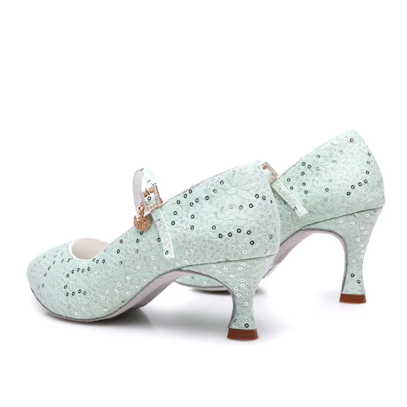 Sequin Adult Women Indoor Modern Dance Navy Dance Sneakers Latin Dance Shoes Ballroom Dancing Waltz Tango Shoes