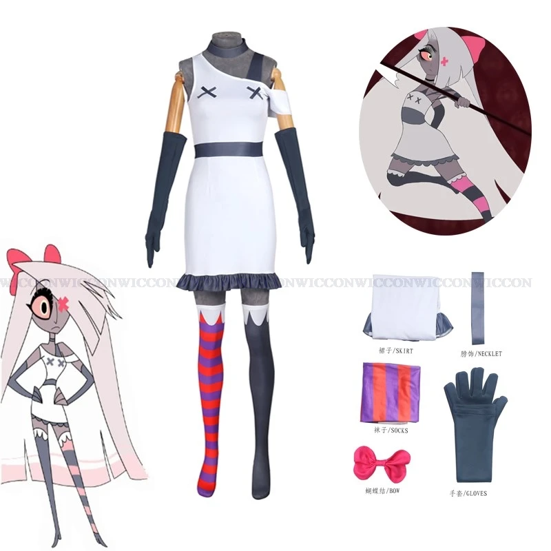 

Anime Hazbin Vaggie Cosplay Costume Hotel Uniform Adult Men Women Party Devil Radio Demon Carnival Halloween Full Set