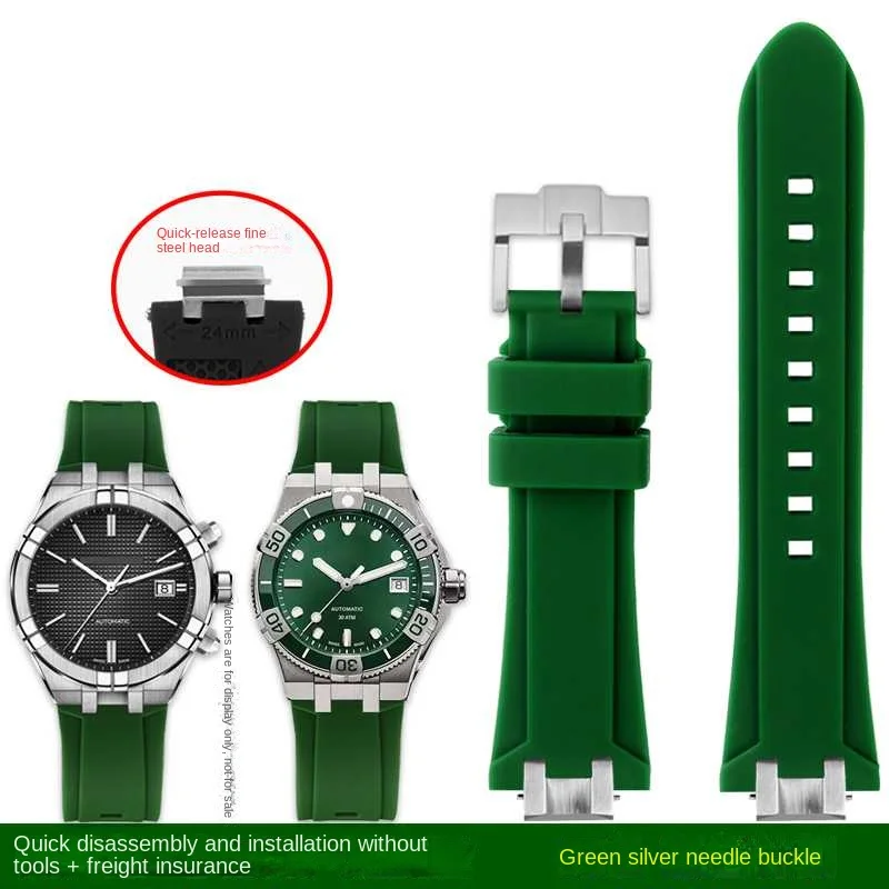 thumbnail image 1 of Correa de reloj de silicona resistente al agua para reloj Maurice Lacroix AIKON, accesorios de correa de reloj modificados AI6008 AI6007 AI 6038, 1 of 5