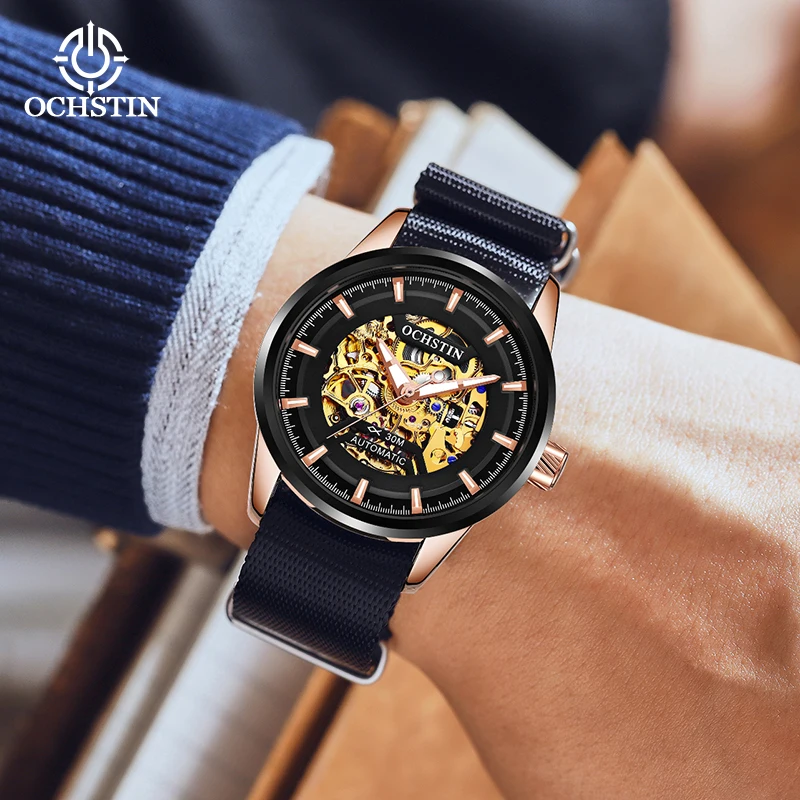 OCHSTIN Design Luxury Brand Military Watch Men Quartz Analog Clock Nylon Strap Clock Mens Sports Watches Army Relogio Masculino