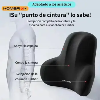 Coussin de dossier lombaire en mousse à mémoire de forme, pour chaises de jeu de bureau et Support de taille post-partum, oreiller multifonctionnel anti-douleur 1