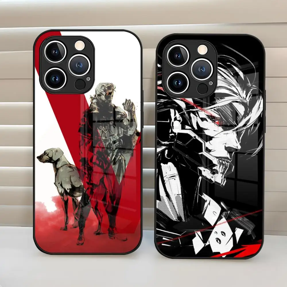 Metal Gear Solid  Phone Case Tempered Glass Back Cover For Iphone 15 Pro Max 14 Pro 12 11 13 Mini X Xr Xs 8 7 Plus Se
